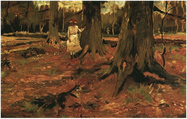 Van Gogh Girl in White in the Woods