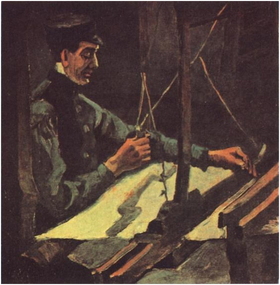 Vincent van Gogh's Tejedor mirando hacia la derecha (Media figura) Painting
