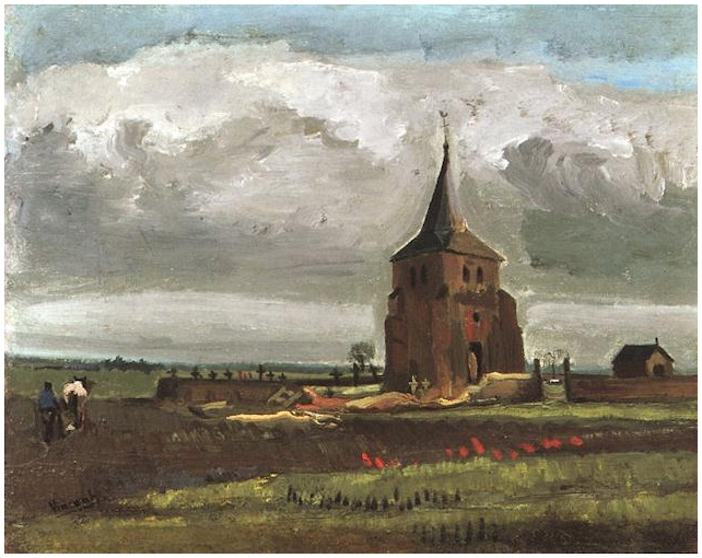 The Old Tower at Nuenen with a Ploughman Van Gogh