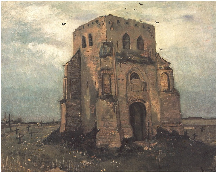 Vincent van Gogh's Vieja torre de la iglesia de Nuenen ('El camposanto de los campesinos') Painting
