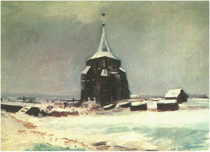 Old Cemetery Tower at Nuenen in the Snow, The - Vincent van Gogh