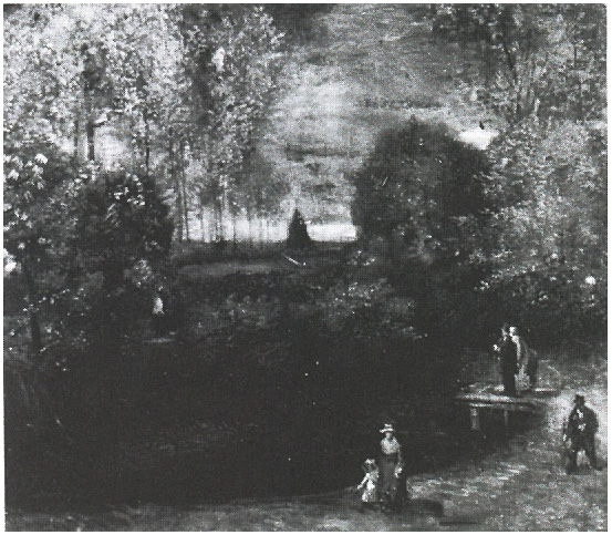 Vincent van Gogh Parsonage Garden at Nuenen with Pond and Figures, The Painting Vincent van Gogh's Parsonage Garden at Nuenen with Pond and Figures, The Painting