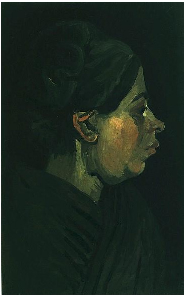 Vincent van Gogh Head of a Peasant Woman with Dark Cap Painting Vincent van Gogh's Head of a Peasant Woman with Dark Cap Painting