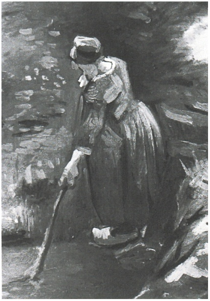 Vincent van Gogh Peasant Woman Raking Painting Vincent van Gogh's Peasant Woman Raking Painting