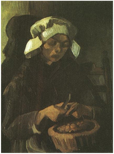 Peasant Woman Peeling Potatoes by Vincent Van Gogh - 410