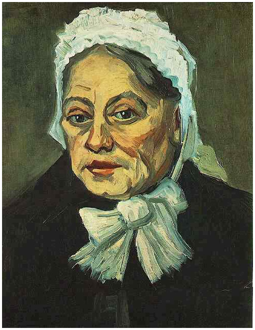 Vincent van Gogh's Cabeza de una mujer vieja con gorra blanca (La partera) Painting