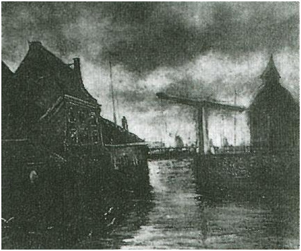 Vincent van Gogh View of a Town with Drawbridge Painting Vincent van Gogh's View of a Town with Drawbridge Painting