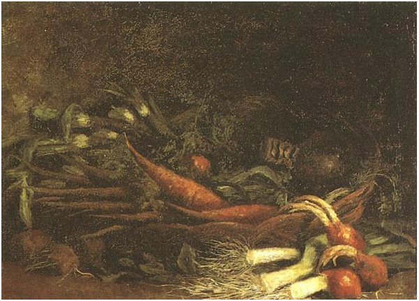 Vincent van Gogh Still Life with a Basket of Vegetables Painting Vincent van Gogh's Still Life with a Basket of Vegetables Painting