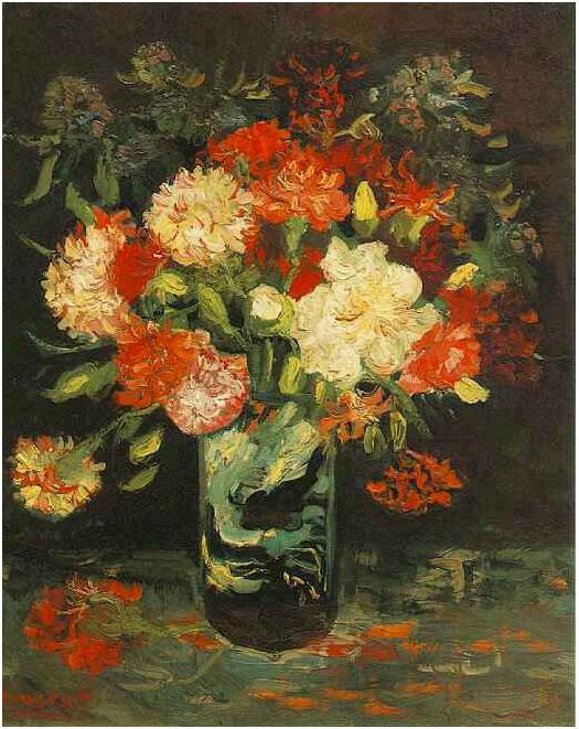 Vase Gladio & Carnations Paris Van Gogh VG267 Repro Art Print A4 A3 A2 A1 
