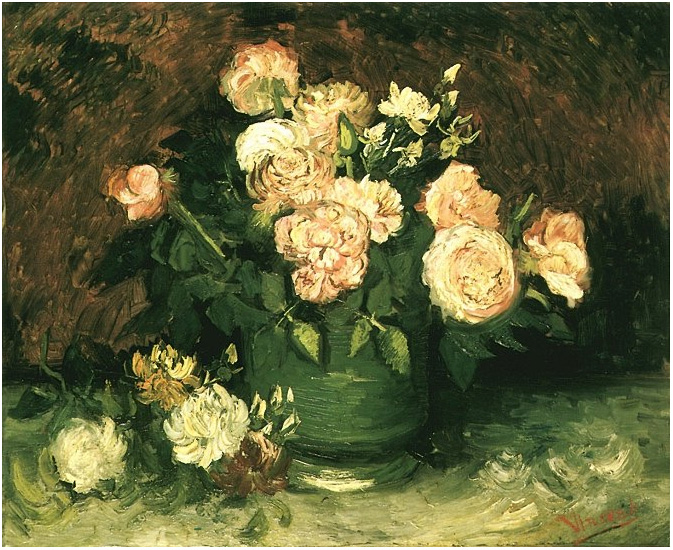 Bowl with Peonies and Roses