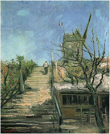 Van Gogh Painting Windmill on Montmartre