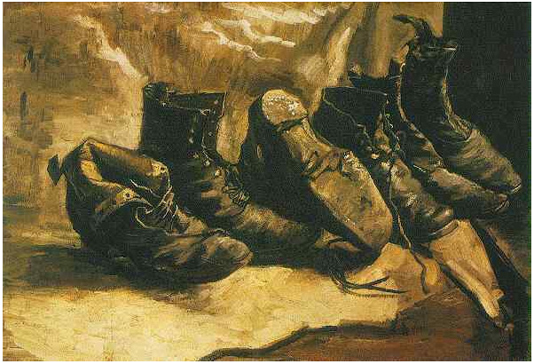 Vincent van Gogh's Three Pairs of Shoes Painting