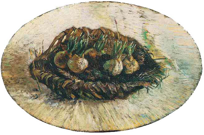 Basket of Sprouting Bulbs by Van Gogh