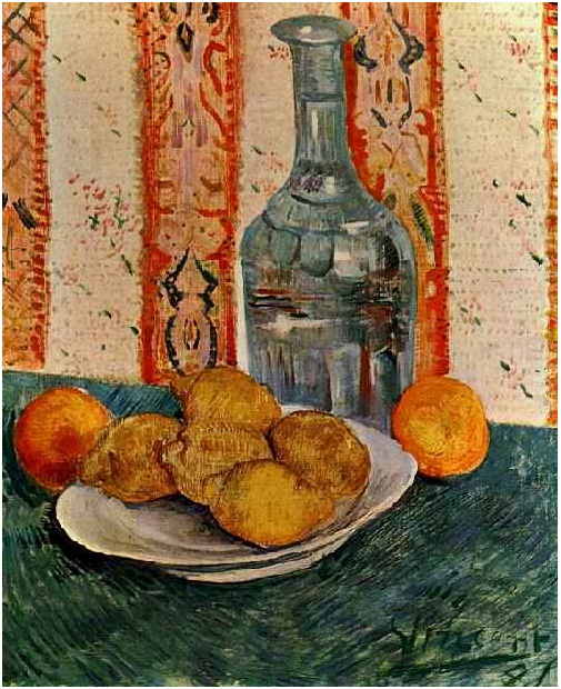 Vincent van Gogh's Still Life with Decanter and Lemons on a Plate Painting