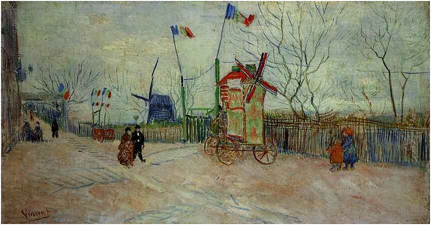 Street Scene in Montmartre Le Moulin a Poivre - Vincent van Gogh