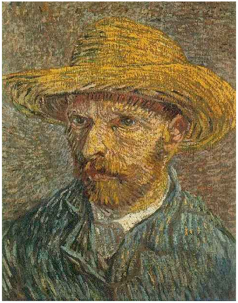 Vincent van Gogh Self-Portrait with Straw Hat Painting Vincent van Gogh's Self-Portrait with Straw Hat Painting