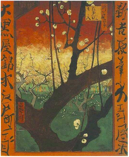 Vincent van Gogh's Japonaiserie: Ciruelo en flor (después de Hiroshige) Painting
