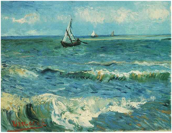 Van Gogh Painting Seascape at Saintes-Maries