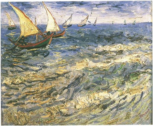 Van Gogh Painting Seascape at Saintes-Maries