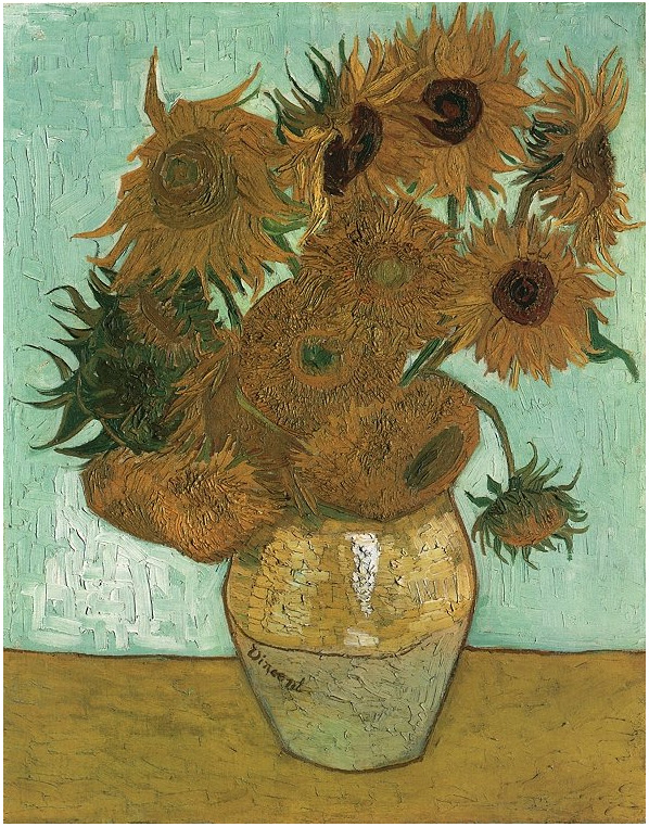 Still Life Vase with Tweleve Sunflowers