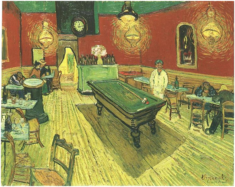 Vincent van Gogh's Night Cafe in the Place Lamartine in Arles, The Painting