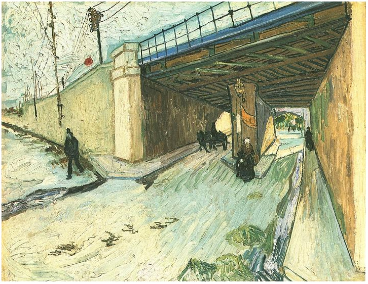 Vincent van Gogh Railway Bridge over Avenue Montmajour, Arles, The Painting Vincent van Gogh's Railway Bridge over Avenue Montmajour, Arles, The Painting