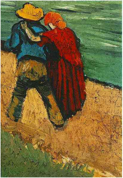 Vincent van Gogh's Dos amantes (Fragmento) Painting