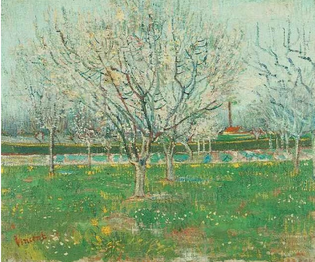 Vincent van Gogh's Huerto en flor (Ciruelos) Painting
