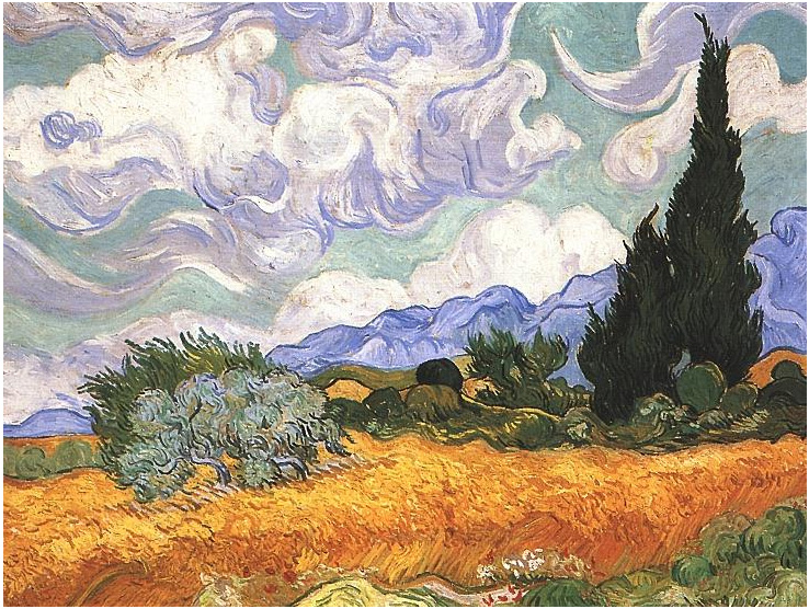 A Wheatfield, with Cypresses