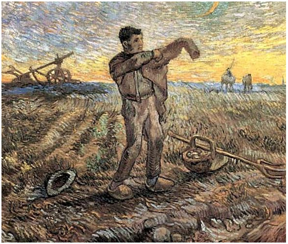 Vincent van Gogh's La tarde: El fin del día (después de Millet) Painting