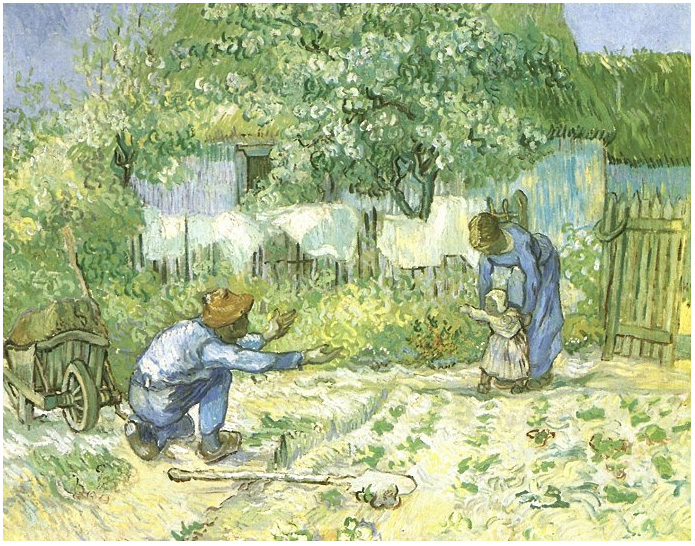 Vincent van Gogh's Pasos primeros (después de Millet) Painting