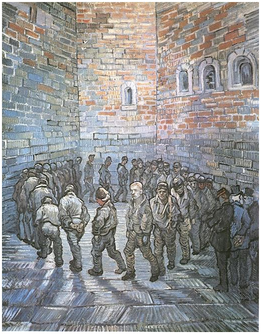Vincent van Gogh's Prisoners Exercising (after Doré) Painting