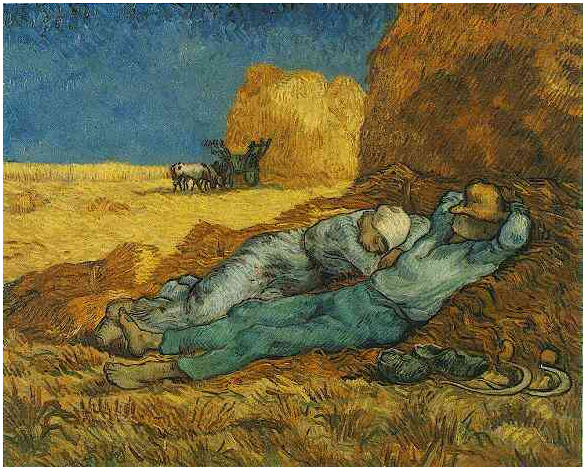 Vincent van Gogh's Mediodía: Descanso de trabajo (después de Millet) Painting