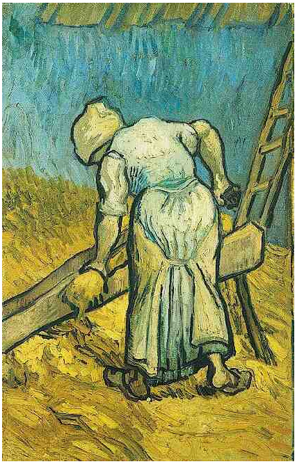 Peasant Woman Cutting Straw (after Millet)