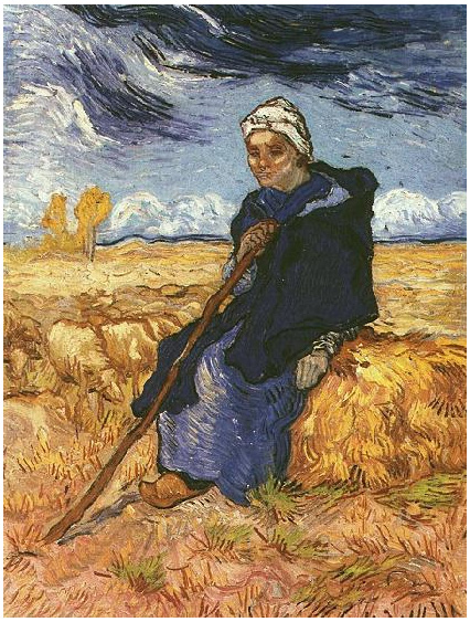 Vincent van Gogh's La pastora (después de Millet) Painting