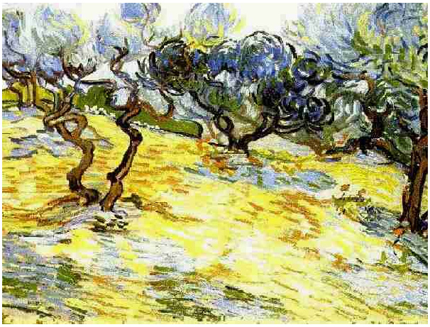 Vincent van Gogh Olive Trees: Bright Blue Sky Painting Vincent van Gogh's Olive Trees: Bright Blue Sky Painting
