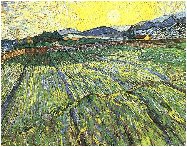Enclosed Field with Rising Sun - Vincent van Gogh