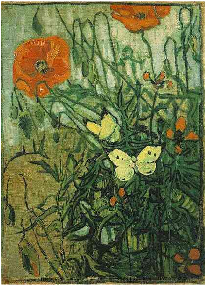 Mariposas y amapolas, de Van Gogh