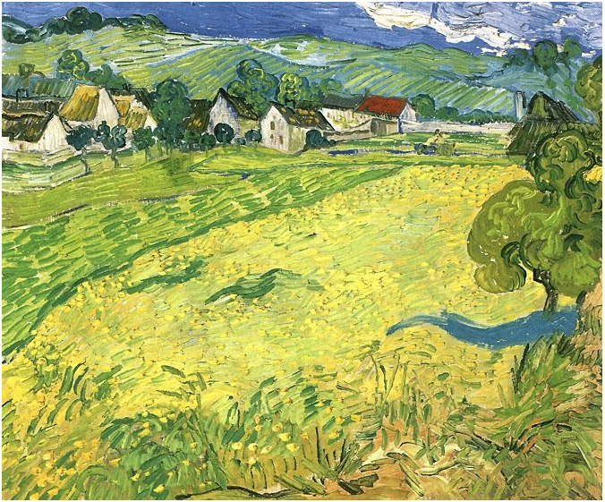 Vincent van Gogh View of Vessenots Near Auvers Painting Vincent van Gogh's View of Vessenots Near Auvers Painting