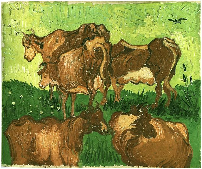 Vincent van Gogh's Vacas (después de Jordaens) Painting