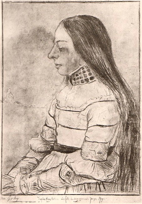 Vincent van Gogh's Daughter of Jacob Meyer, The (after Holbein) Drawing