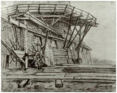 Vincent van Gogh Saw Mill Drawing Vincent van Gogh's Saw Mill Drawing