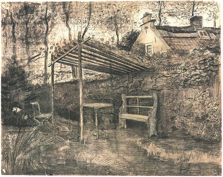 Garden with Arbor by Vincent Van Gogh 1823 Watercolor