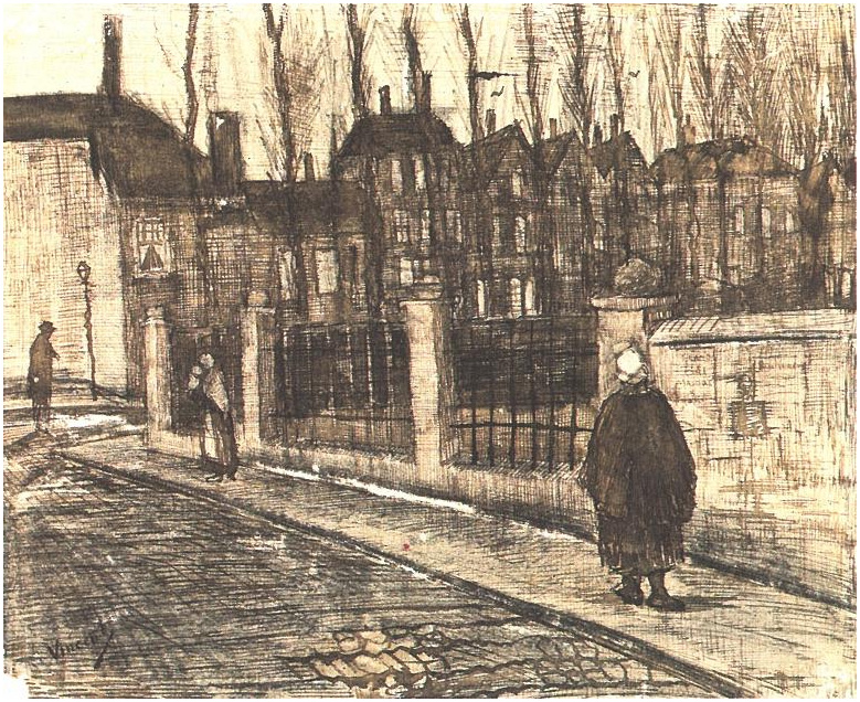 Vincent van Gogh's Vieja calle (El Paddemoes) Drawing