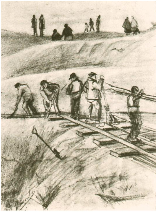 Vincent van Gogh Sand Diggers Drawing Vincent van Gogh's Sand Diggers Drawing