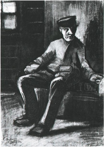 Vincent van Gogh Blind Man Sitting in Interior Drawing Vincent van Gogh's Blind Man Sitting in Interior Drawing