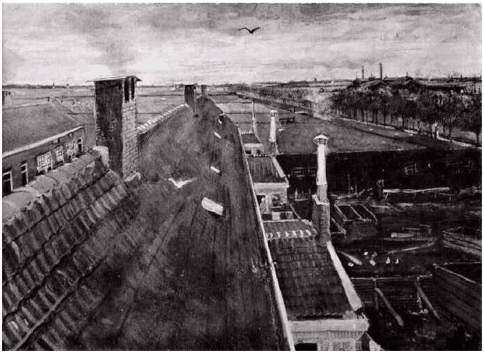 Vincent van Gogh Rooftops Watercolor Vincent van Gogh's Rooftops Watercolor