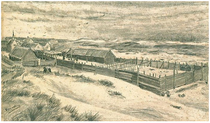 Vincent van Gogh Fish-Drying Barn Drawing Vincent van Gogh's Fish-Drying Barn Drawing