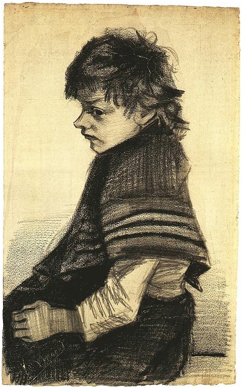 Vincent van Gogh Girl with a Shawl Drawing Vincent van Gogh's Girl with a Shawl Drawing