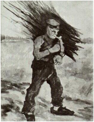 Vincent van Gogh Wood Gatherer, Figure Study Watercolor Vincent van Gogh's Wood Gatherer, Figure Study Watercolor